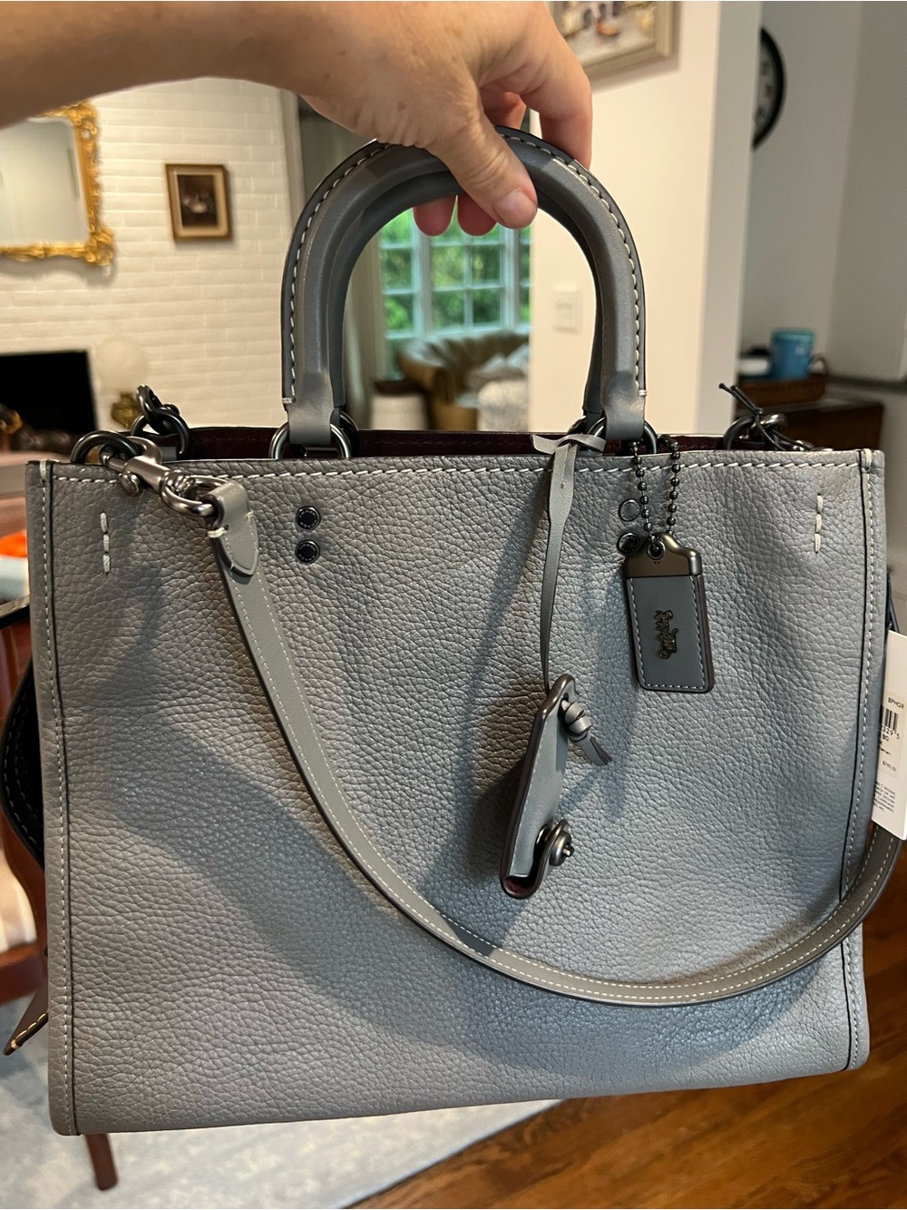Coach Rogue 2nd generation, Pebbled Leather Satchel in Gray, NWT, with tags